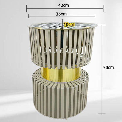 دوة و شواية معدنية بإطار ذهبي