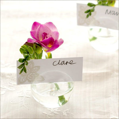 حامل بطاقة الزفاف مزهرية زجاجية