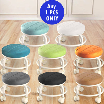 كرسي صغير بعجلات وقاعدة محززة