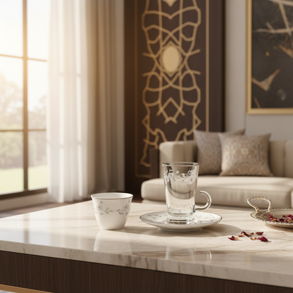 طقم استكانه وفنجان 18 قطعة