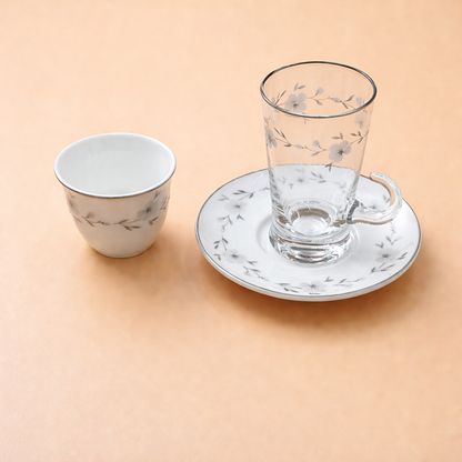 طقم استكانه وفنجان 18 قطعة