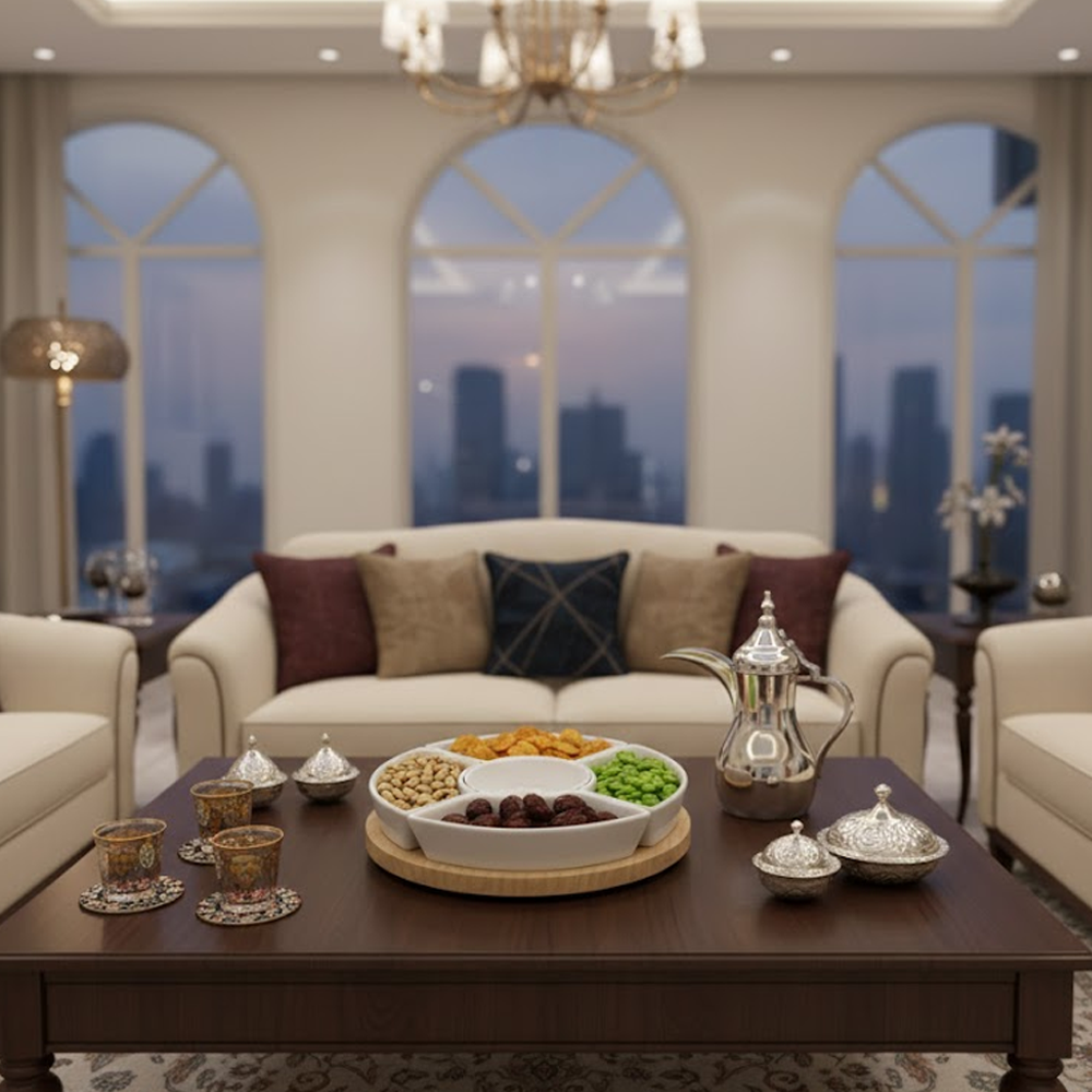 طقم تقديم مكسرات وضيافة