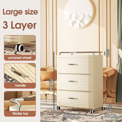 درج تخزين بلاستيكي فاخر حديث مع عجلات