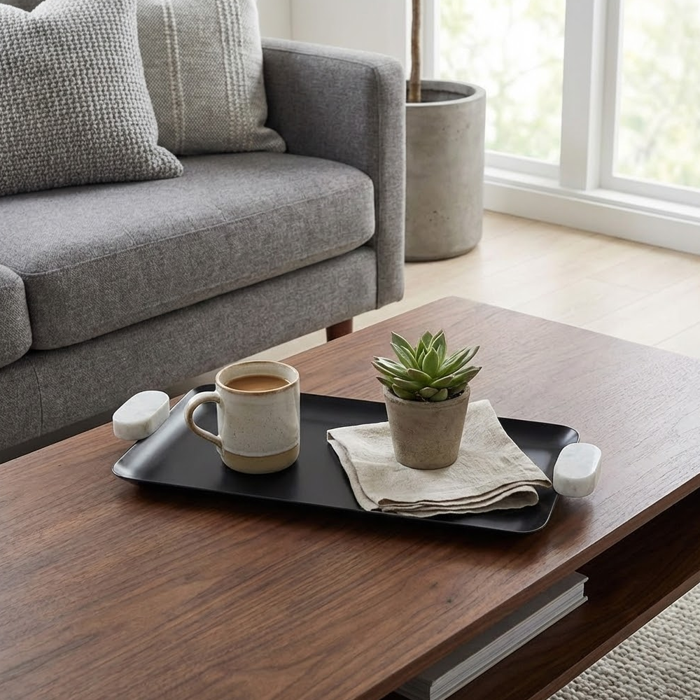 صينية تقديم بلمسة رخامية