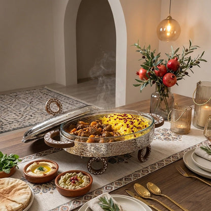 سخان طعام فولاذي مع غطاء زجاجي - 2.5 لتر