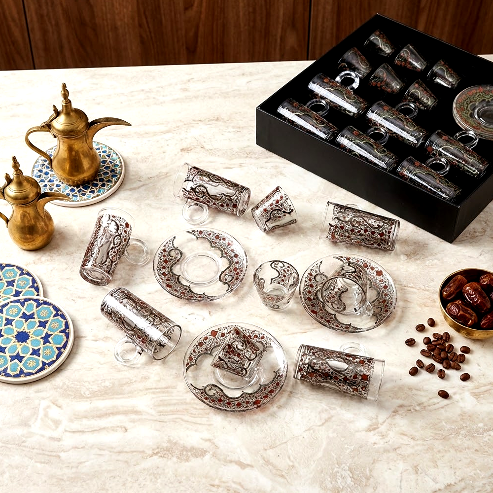 طقم استكانة وفنجان 18قطعة Diva Lady