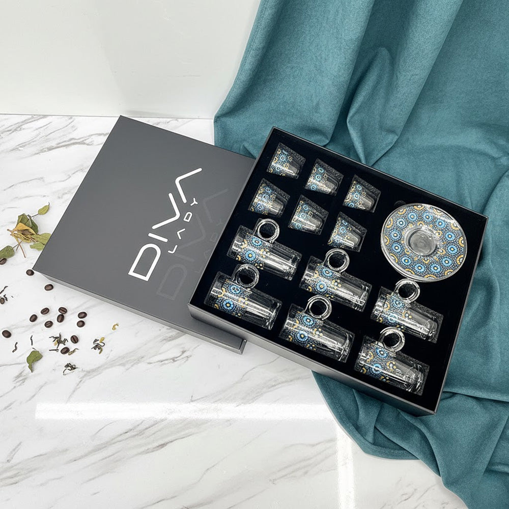طقم استكانة وفنجان 18قطعة Diva Lady
