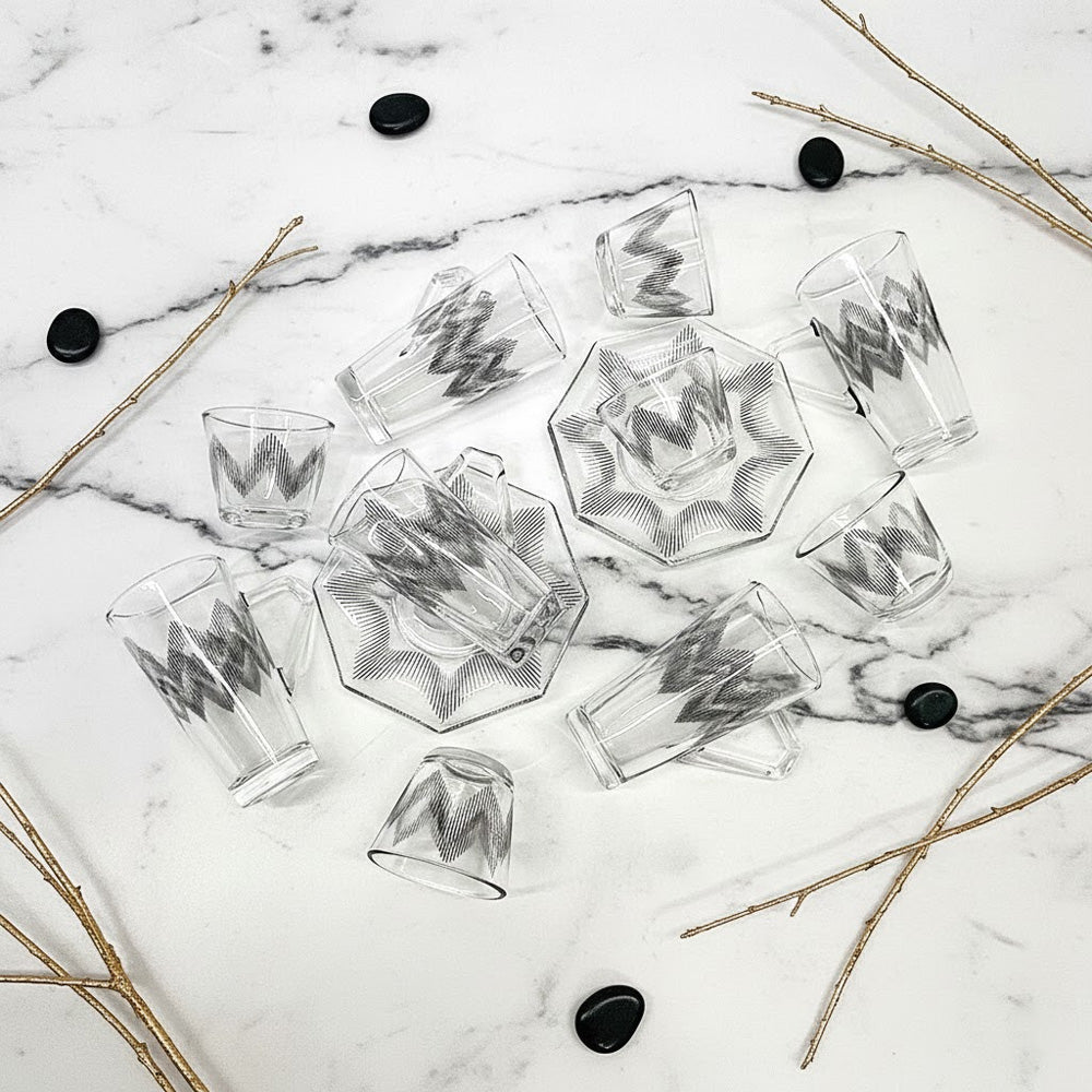 طقم استكانة وفنجان 18قطعة Diva Lady