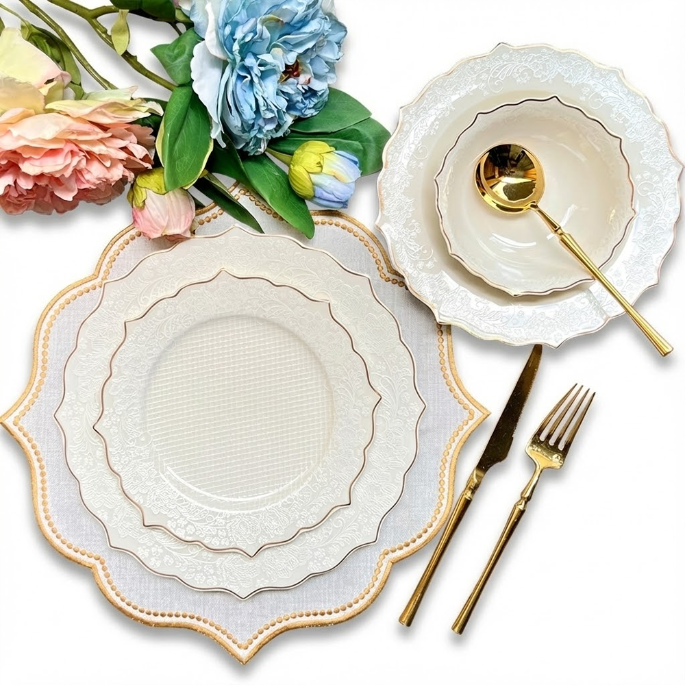 طقم أطباق مائدة فاخر 24 قطعة