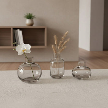 طقم مزهريات زجاجية (3 قطع)