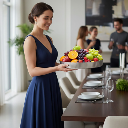 صينية تقديم دائرية فاخرة بتصميم عصري أنيق