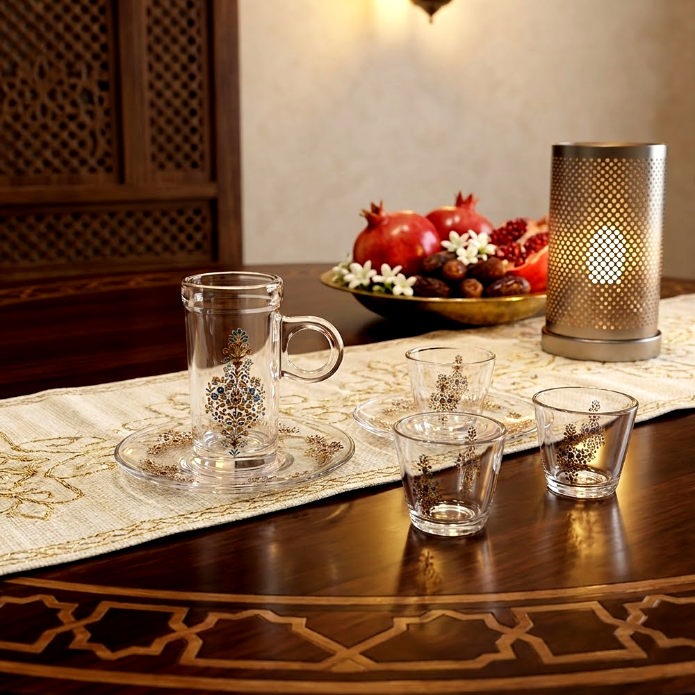 طقم استكانة وفنجان 18قطعة Diva Lady