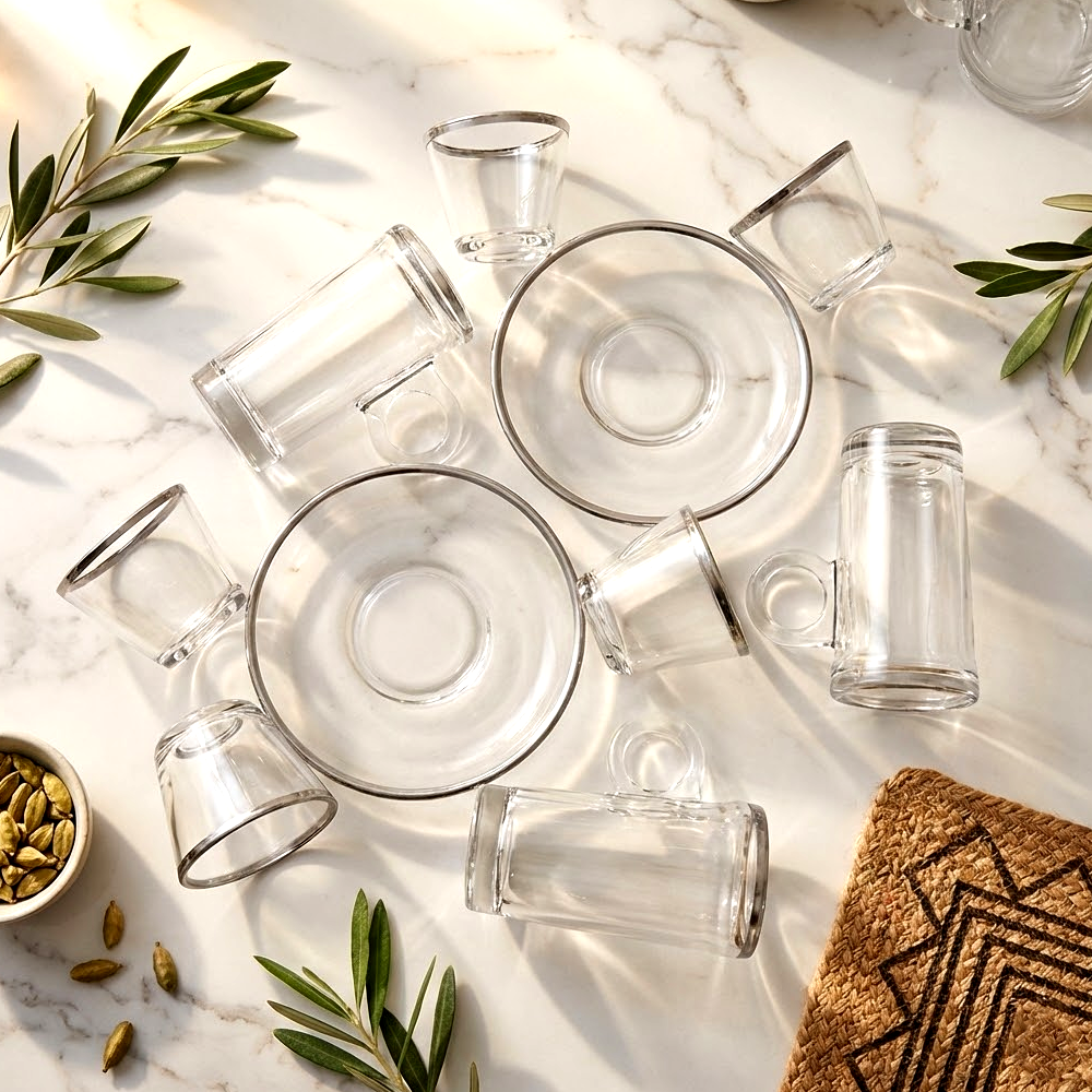 طقم استكانة وفنجان 18قطعة Diva Lady