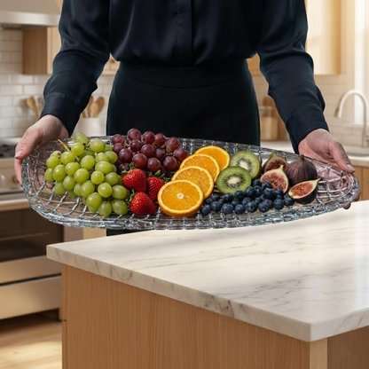 طبق تقديم زجاجي فاخر