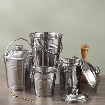 دلو تخزين بغطاء ومقبض