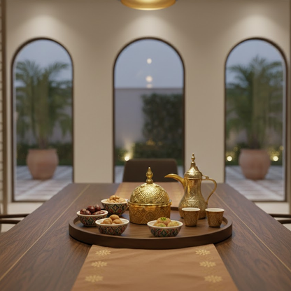 وعاء تمر معدني فاخر مزخرف