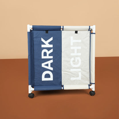 سلة غسيل مكونة من حجرتين مع غطاء