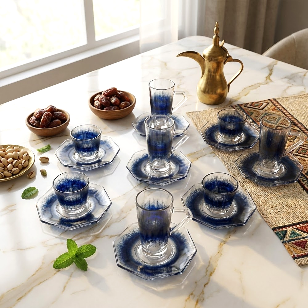 طقم استكانة وفنجان 18قطعة Diva Lady