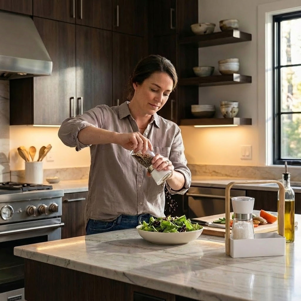 حامل مطحنة الملح والفلفل