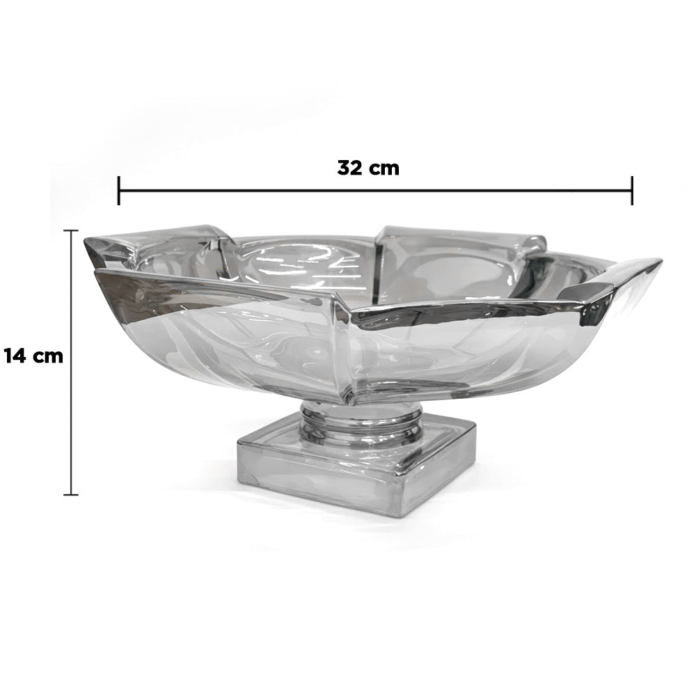 وعاء فواكه حديث من الكريستال على قاعدة