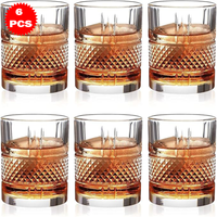 طقم أكواب زجاجية منقوشة فاخرة 6 قطع (315 مل)