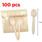 ملاعق خشبية للاستخدام مرة واحدة (100 قطعة)