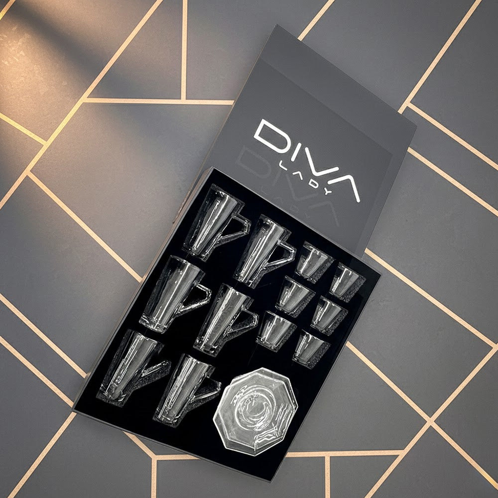 طقم استكانة وفنجان 18قطعة Diva Lady
