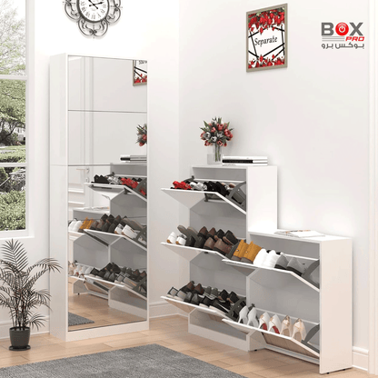 خزانة أحذية مع مرآة طولية