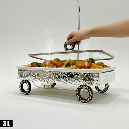 سخان طعام مع غطاء زجاجي علوي سعة 3 لتر