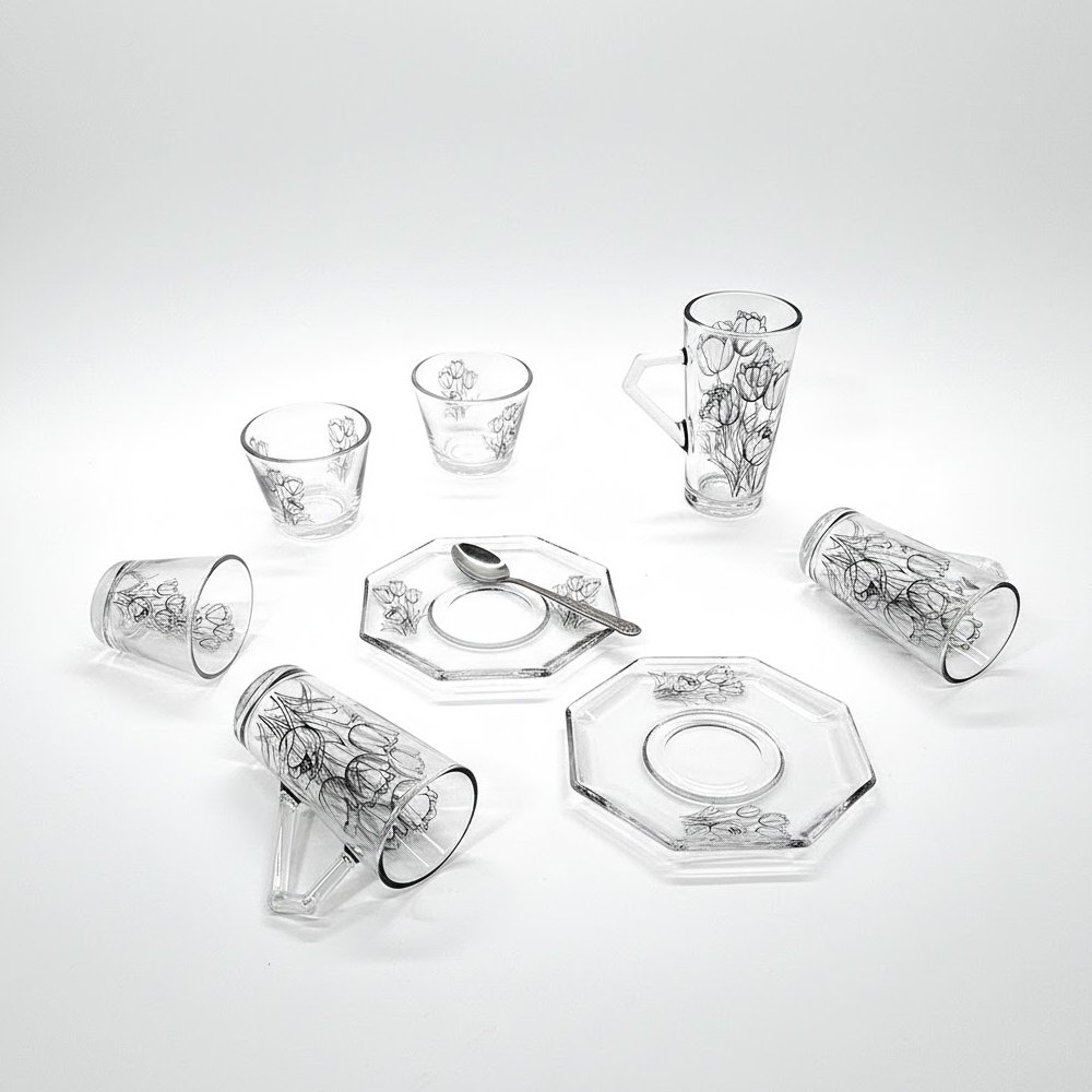 طقم استكانة وفنجان 18قطعة Diva Lady