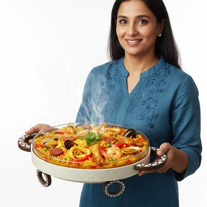 سخان طعام معدني مع طبق زجاجي 3 لتر