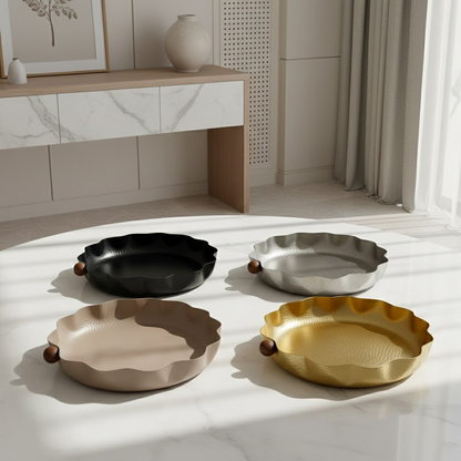 صينية تقديم معدنية كبيرة