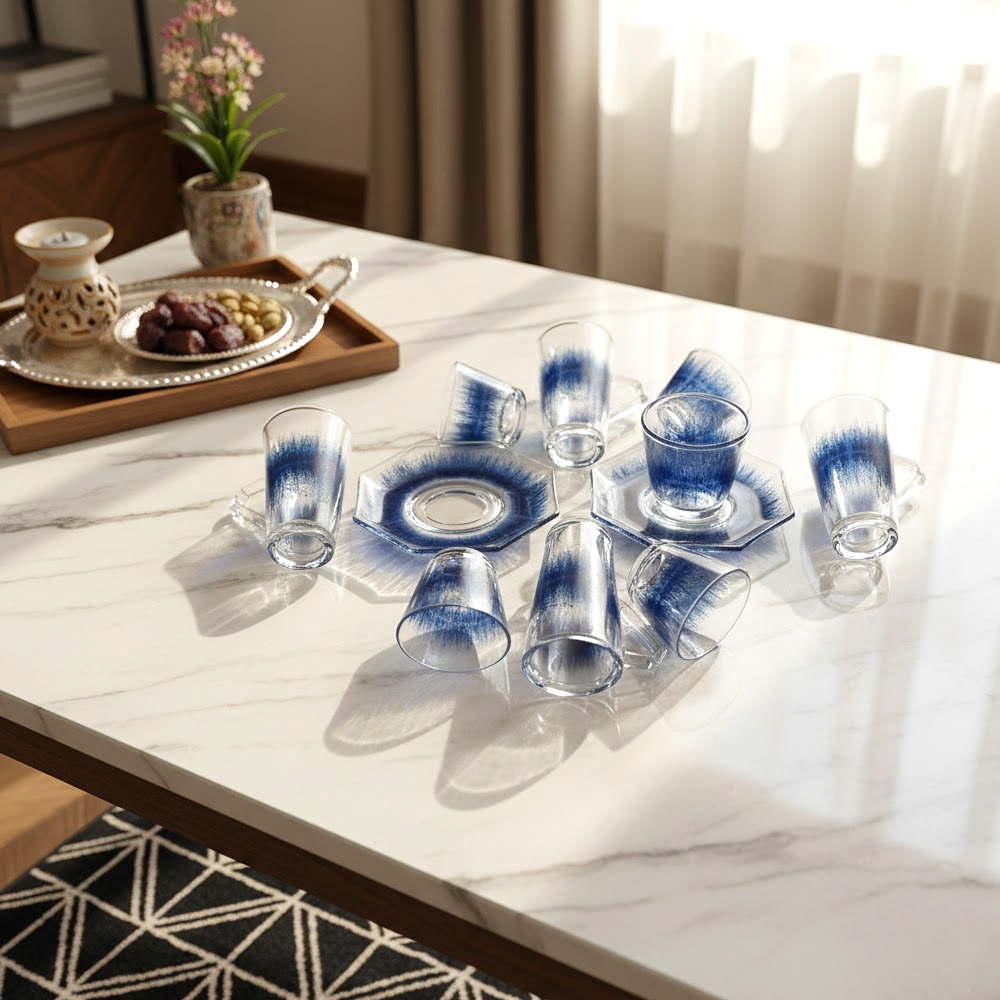 طقم استكانة وفنجان 18قطعة Diva Lady