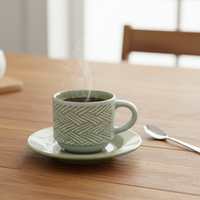 طقم فناجين مع صحون – 12 قطعة (80 مل)