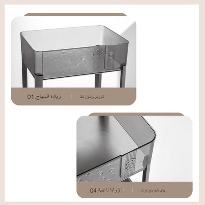 عربة تخزين بثلاث طبقات مع عجلات