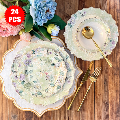 طقم أطباق مائدة فاخر 24 قطعة