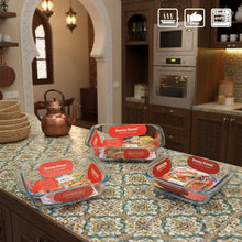 طبق فرن زجاجي مربع