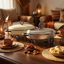 سخان طعام معدني مع طبق زجاجي 3 لتر