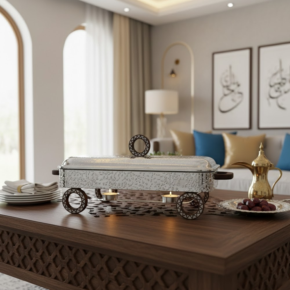 سخان تقديم طعام بغطاء زجاجي