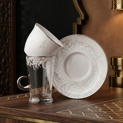 طقم استكانة وفنجان 18قطعة