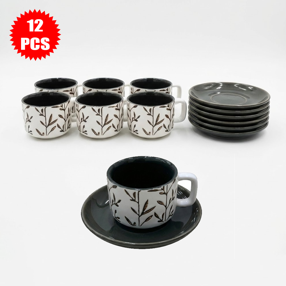 طقم فناجين وصحون قهوة 12 قطعة Diva Lady