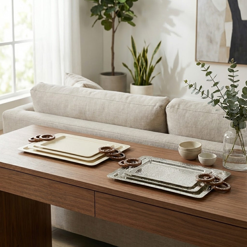 طقم صواني تقديم مكون من 3 قطع