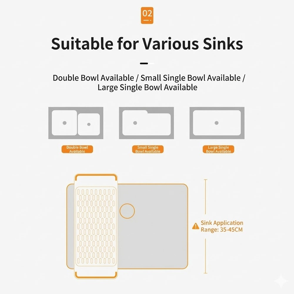 درج الأطباق فوق الحوض