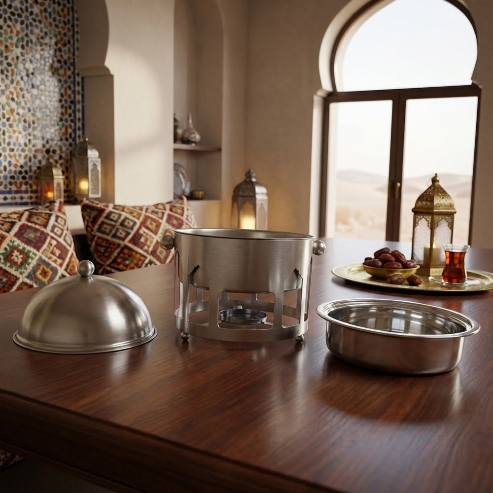 سخان طعام قبة من الفولاذ المقاوم للصدأ سعة 3 لتر