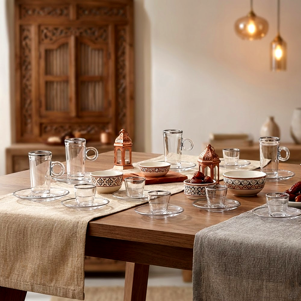 طقم استكانة وفنجان 18قطعة Diva Lady