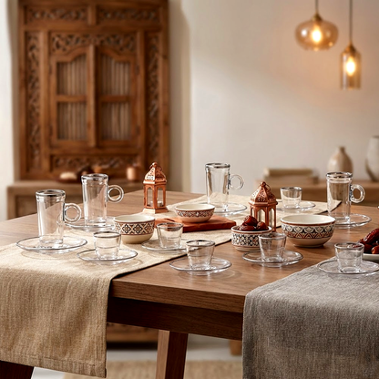 طقم استكانة وفنجان 18قطعة Diva Lady