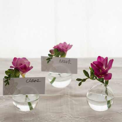 حامل بطاقة الزفاف مزهرية زجاجية
