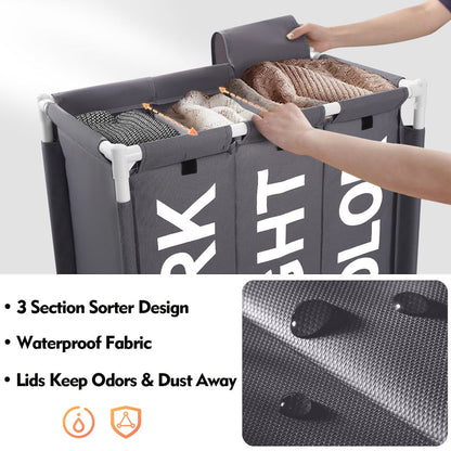 سلة غسيل بثلاث حجرات