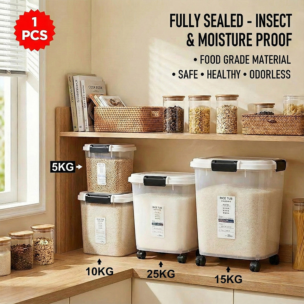 حاوية محكمة الإغلاق لتخزين الأرز والحبوب