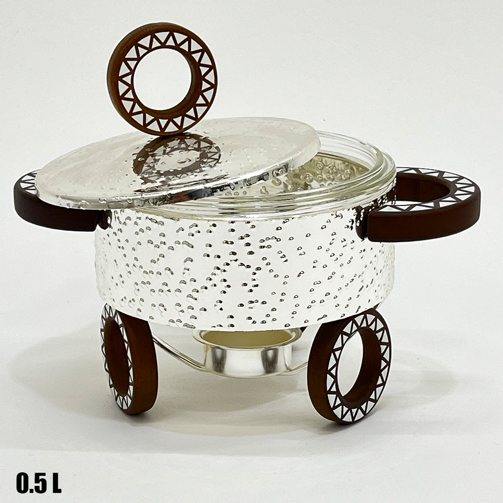 سخان طعام زجاجي دائري صغير 0.5 لتر